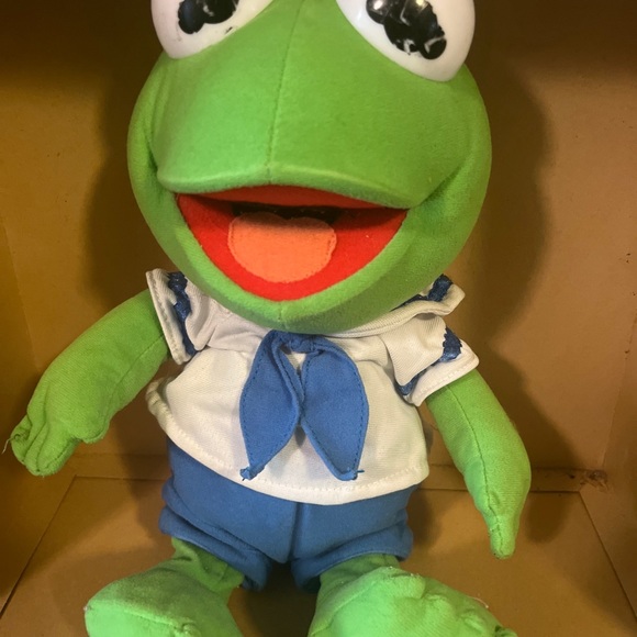 Vintage Baby Kermit The Frog Jim Henson Nanco Muppet Babies 13 in Plush - Picture 1 of 4